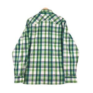 Levis Men's X-Large‎ Plaid Button-Up Western Shirt Green & Blue with Pearl Snaps